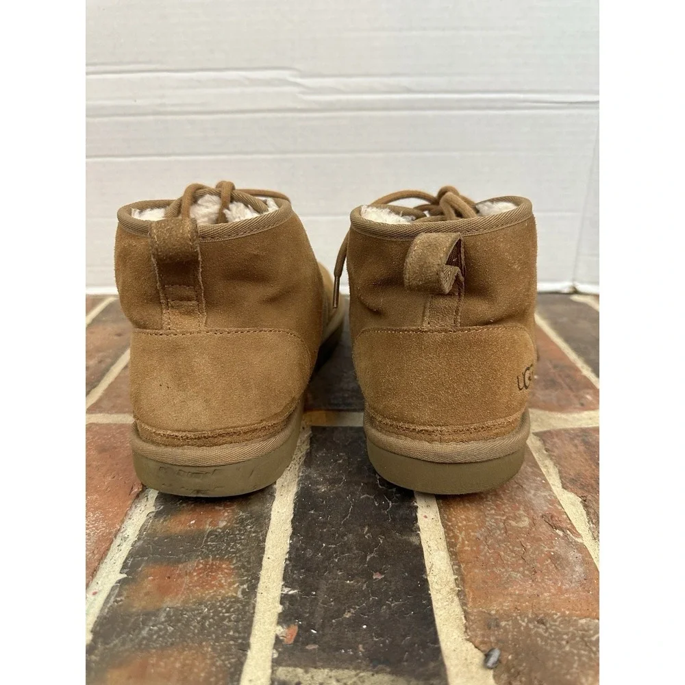 UGG Brown Suede Chukka Boots Shearling Lace Up Ankle Comfort Warm Men's 13
